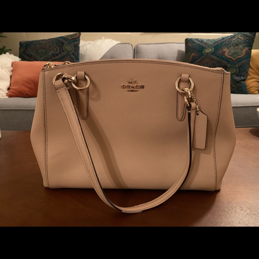 Coach Purse - Nude Leather Classic Tailored Design